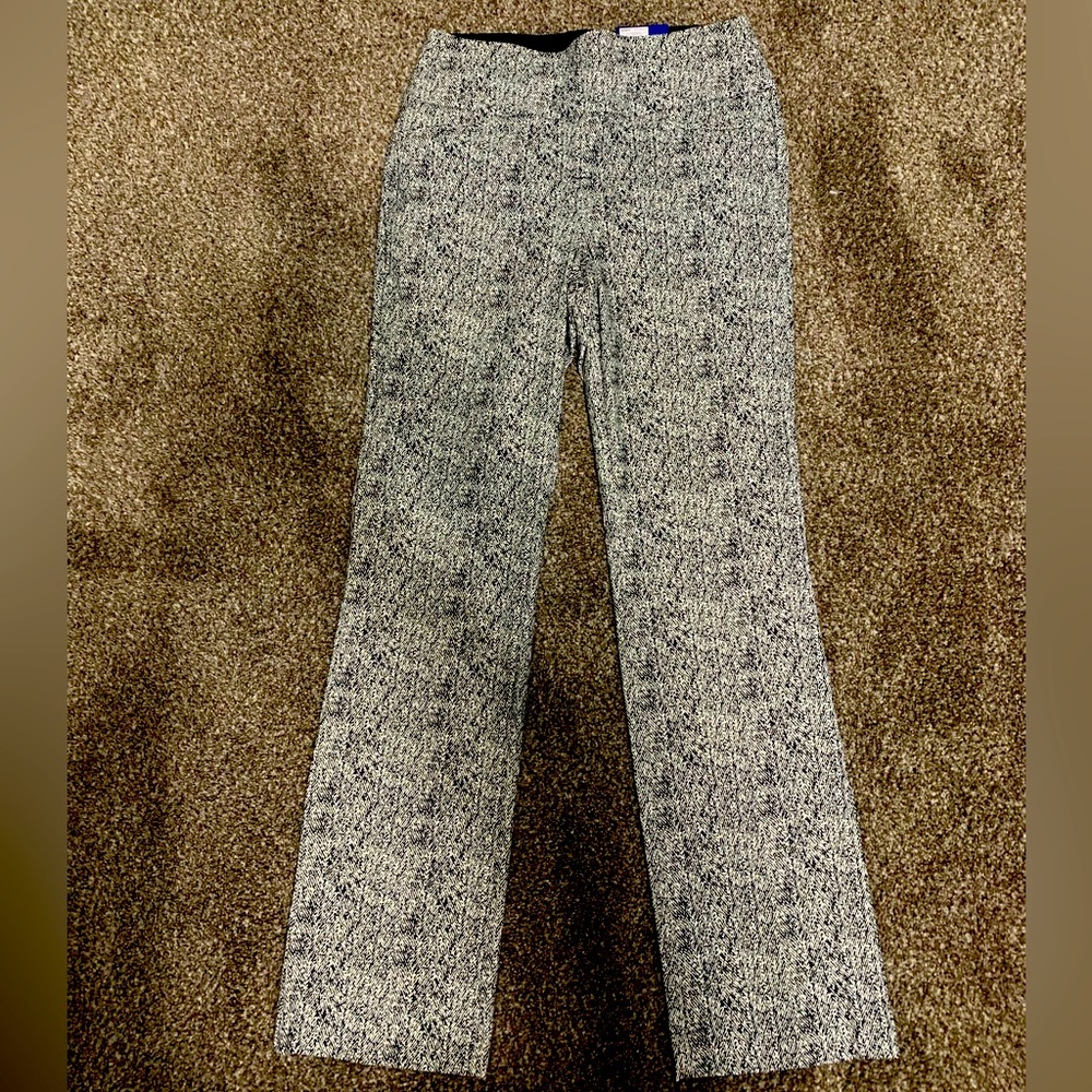 Black and White Bootcut Mid Rise Dress Pants